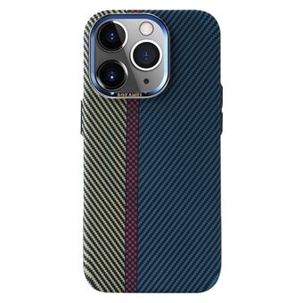 DGKAMEI för iPhone 14 Pro kompatibel med MagSafe Color Splicing Carbon Fiber Texture Telefonfodral Ultratunt skal