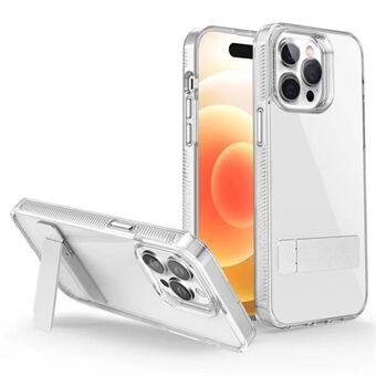 Style G Kickstand-fodral för iPhone 14 Pro , anti-drop TPU + akryl genomskinligt telefonskal