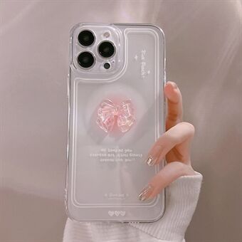 Transparent telefonfodral för iPhone 14 Pro , Mjukt TPU-skal med Crystal Bowknot-dekor