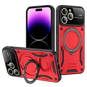 Kompatibel med MagSafe Back Case för iPhone 14 Pro , Roterande Kickstand PC+TPU telefonskal