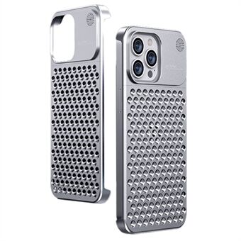 Värmeavledning telefonfodral för iPhone 14 Pro , aluminiumlegering + silikon ihåligt telefonfodral