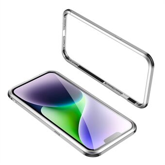 Le-Lock Series Anti-Fall Bumper Case för iPhone 14 Plus Metal Slim Frame Fodral Stötabsorberande No-Back Skyddsfodral