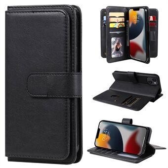 KT Multi-functional Series-1 för iPhone 14 Plus  PU läder plånboksfodral Stand Fullt skydd Magnetiskt telefonfodral med 10 kortplatser