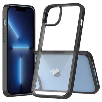 För iPhone 14 Plus  Transparent Anti-dropp telefonfodral Hårt akryl + mjukt TPU Hybrid skal