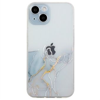 Relieffodral i marmormönster för iPhone 14 Plus, skyddande mjukt TPU-skal för mobiltelefon