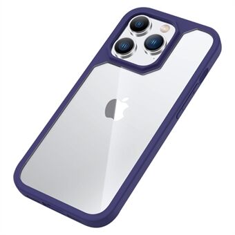 För iPhone 14 Plus Fyrhörnskrockkudde Telefonskydd med Push-Pull Dammplugg Anti-fingeravtryck Matt TPU + Hybridfodral i akryl
