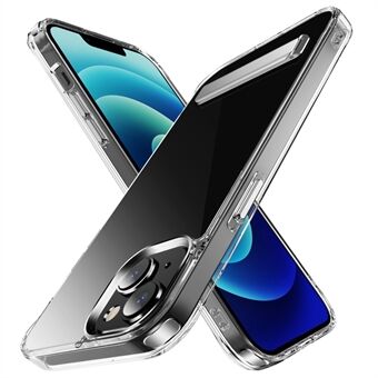 För iPhone 14 Plus Crystal 2.0 Stötsäker Mjuk TPU + Hårt PC-telefonfodral Scratch Reptåligt telefonbakstycke med 4 hörnskydd