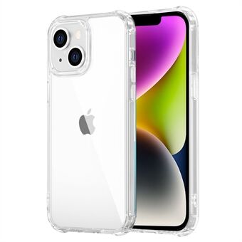 LEEU DESIGN Skyddsfodral för iPhone 14 Plus Kristallklart stötsäkert skal Anti-fall härdat glas baktill TPU telefonfodral med 6D stereoljudhål