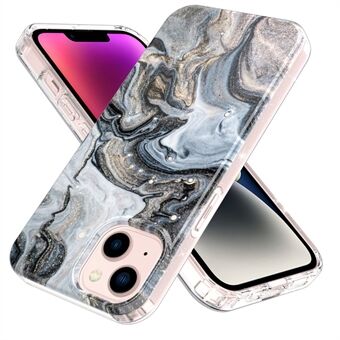 För iPhone 14 Plus GW18 IMD Marble Pattern Telefonfodral PC+TPU Anti-fall Mobiltelefon Bakstycke