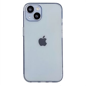 För iPhone 14 Plus Ultra Slim Telefonfodral Mjuk TPU Mobiltelefon Bakstycke med härdat glas Kameralinsfilm