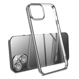 X-LEVEL för iPhone 14 Plus Elektroplering Stötsäkert PC-telefonfodral Transparent bakfodral