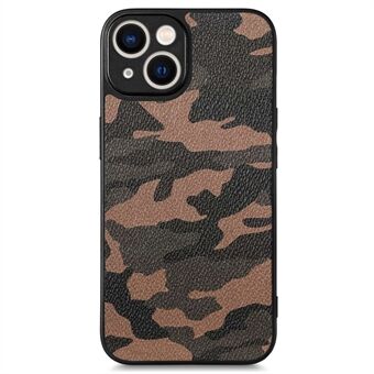 TPU+PU Lädertelefonfodral för iPhone 14 Plus Kamouflagemönster Stötsäkert fodral Anti-Fall Telefonskydd Stöd för trådlös laddning