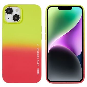 X-LEVEL Rainbow Series Slim Phone Case för iPhone 14 Plus Dubbelfärgat gummibelagt stötsäkert fodral Anti- Scratch Mjukt TPU-telefonskal