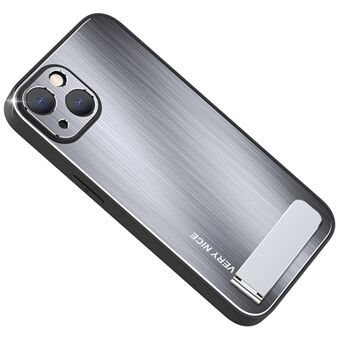 För iPhone 14 Plus Kickstand Telefonfodral TPU-ram Borstad aluminiumlegering Anti Scratch