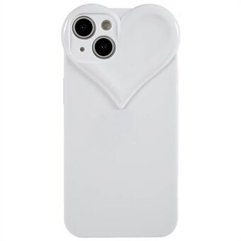Hjärtformat kameraskydd telefonfodral för iPhone 14 Plus, Anti-fingeravtryck TPU Anti-damm mobiltelefonfodral