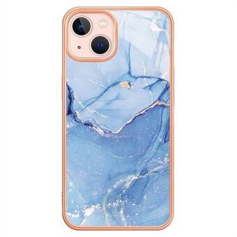 För iPhone 14 Plus YB IMD Series-16 Style E Marmormönster galvaniserat telefonfodral IMD 2,0 mm TPU Skin Anti- Scratch Cover