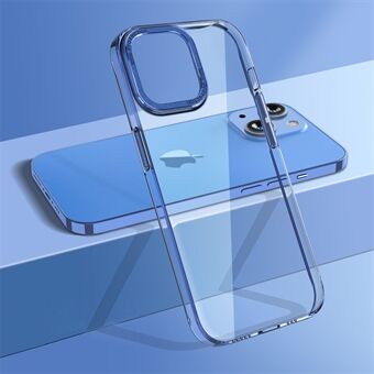 För iPhone 14 Plus Stötdämpande skyddsskal, kristallklart telefonskydd Kameraskyddsram Hårt PC-bakfodral
