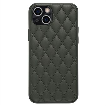 Skyddsfodral för iPhone 14 Plus, Rhombus Texture PU-läder+TPU-telefonskal Fallbeständigt bakskal