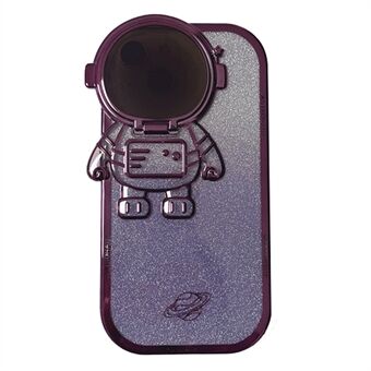Anti-Drop TPU-telefonfodral för iPhone 14 Plus Spaceman Glitter Design Galvaniseringsskyddsfodral med linsskydd