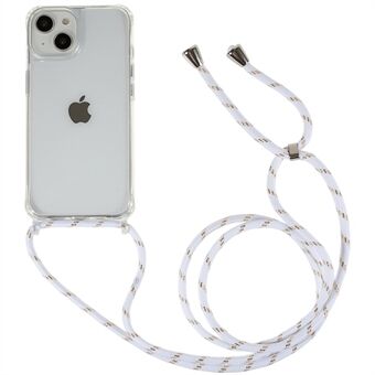 Bakfodral för iPhone 14 Plus, genomskinlig TPU+akryl Stötdämpande telefonskal med snörning