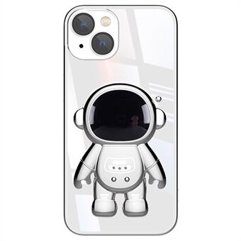 För iPhone 14 Plus Astronautformad Kickstand Telefonfodral Elektroplering Telefonskydd med linsfilm