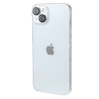 För iPhone 14 Plus ramlöst telefonfodral Transparent PC-mobilfodral med glaslinsskydd