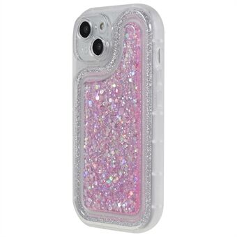 För iPhone 14 Plus TPU Epoxi Design Fodral Bling Glitter Mobiltelefon Skal