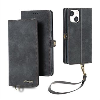 MEGSHI 021-serien för iPhone 14 Plus PU- Stand Telefonfodral Magnetisk löstagbar plånbok Dropsäkert telefonfodral