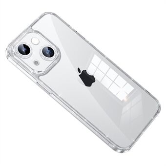SULADA För iPhone 14 Plus TPU-ram Baksida av härdat glas Telefonfodral Linsskydd Glitter galvaniseringsskydd