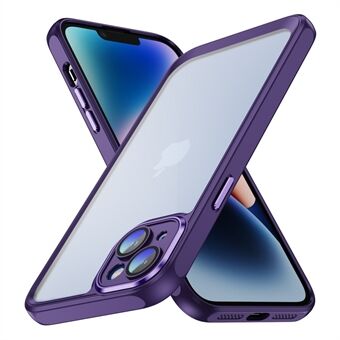 För iPhone 14 Plus , hård akryl, mjukt TPU-telefonfodral, kraftigt skyddande genomskinligt skal med kameralinsskydd