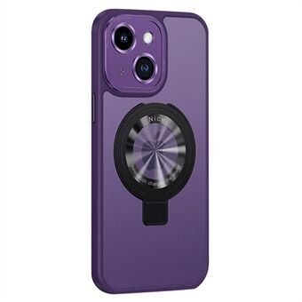För iPhone 14 Plus Kickstand Magnetic Case TPU+PC Gummibelagt matt telefonskal
