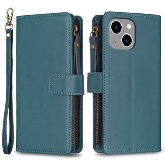 BF Style-19 för iPhone 14 Plus plånbok PU-läderfodral Stand Blixtlåsficka Dropsäkert telefonfodral