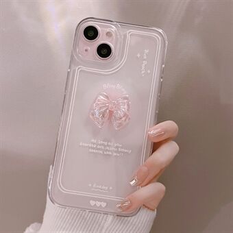 För iPhone 14 Plus Mjuk TPU telefonfodral Crystal Bowknot Decor Klart skyddande telefonfodral
