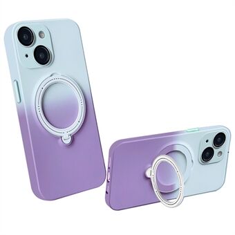 För iPhone 14 Plus magnetiskt telefonfodral Roterande Kickstand Gradient TPU-skal med linsskydd