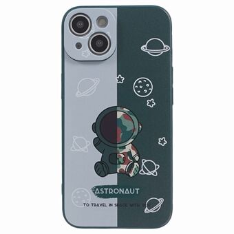 Astronaut Pattern Printing Telefonfodral för iPhone 14 Plus , Scratch TPU-skal