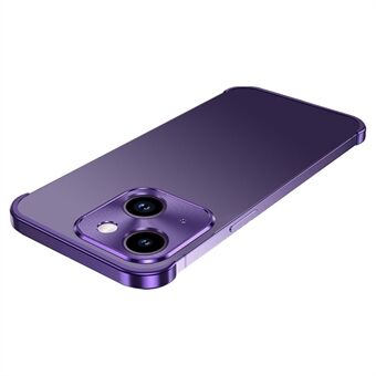 För iPhone 14 Plus Ramlös Bumper Mobiltelefon Skal Aluminiumlegering Glas Lens Guard Phone Shell Case