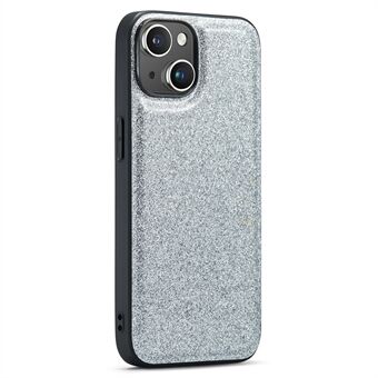 DG.MING för iPhone 14 Plus-skal glittrande läder + PC + TPU-stötdämpande telefonfodral.
