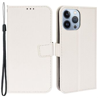 För iPhone 14 Pro Max  Diamond Texture Stand Plånbok Läderfodral Stötsäkert telefonfodral med magnetlås