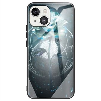 För iPhone 14 Pro Max  TPU + telefonfodral i härdat glas Mönstertryck Anti-dropp skyddsfodral