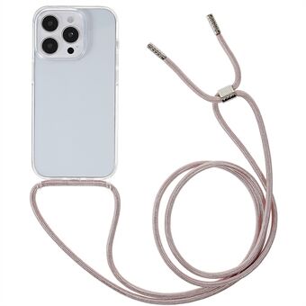 För iPhone 14 Pro Max  TPU+akryl telefonskal Stötsäkert genomskinligt fodral med justerbar snodd