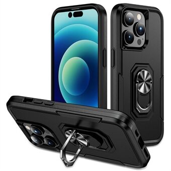 Defender Series för iPhone 14 Pro Max  Ring Kickstand Telefonfodral PC + TPU Välskyddat Hybrid Cover