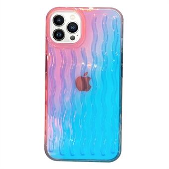 För iPhone 14 Pro Max  telefonfodral Wave Texture Gradient Color Shockproof PC + TPU Cover