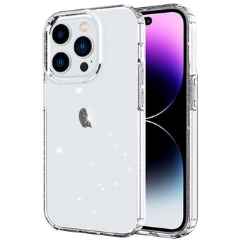 GW18 för iPhone 14 Pro Max Glitter Powder Transparent TPU-fodral Anti- Scratch Anti-dropp telefon bakstycke