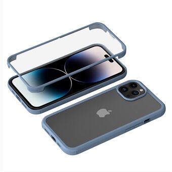 För iPhone 14 Pro Max Dubbelsidigt skydd Härdat glas + TPU-telefon Skyddsfodral Anti-fall Stötsäkert skal