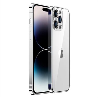 IM-CHEN Stötsäkert telefonfodral för iPhone 14 Pro Max, rostfritt Steel stötfångare Transparent PC-baksida
