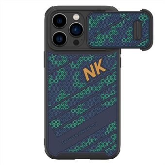 NILLKIN för iPhone 14 Pro Max Honeycomb Texture Skjutkameraskydd PC + TPU telefonfodral Kompatibel med MagSafe