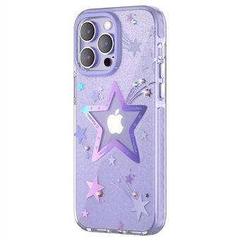 KINGXBAR Sparkle Glitters Skyddsfodral för iPhone 14 Pro Max Stötsäkert Anti-Drop Cover Hård PC+PET IMD Anti-Yellow telefonskal med strassdekoration