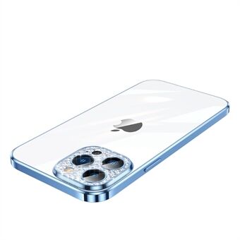 SULADA Glad Eye Series för iPhone 14 Pro Max Soft TPU Elektropläterat telefonfodral Rhinestone Decor Härdat glas Kameralinsskydd Klart skydd