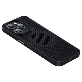 BENKS För iPhone 14 Pro Max Carbon Fiber Kevlar telefonfodral ihåligt värmeavledning magnetiskt stötsäkert skal