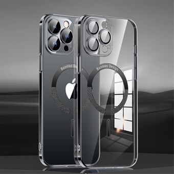 Hårt PC-telefonfodral för iPhone 14 Pro Max Kompatibel med MagSafe Crystal Clear Fodral med glaslinsskydd Anti-fall telefonskal